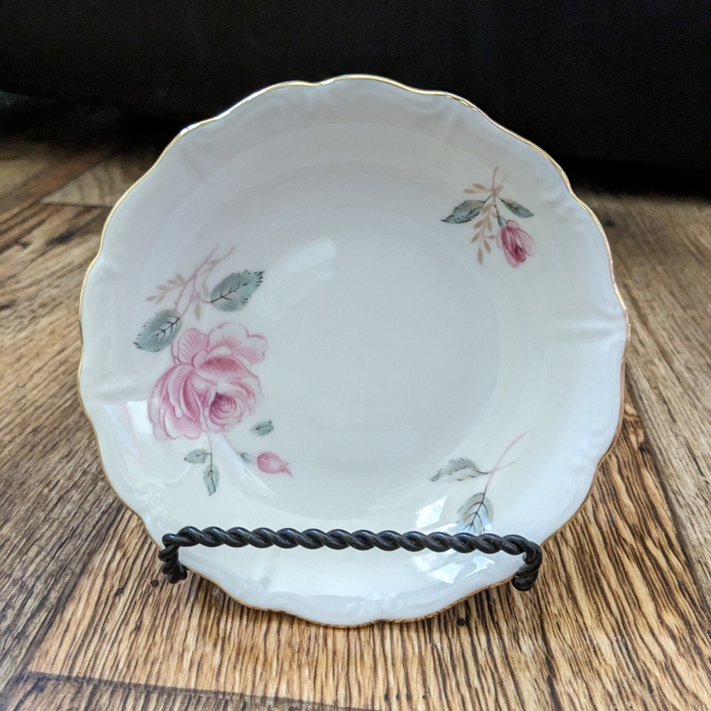 VTG Moonglow by Forest Bavaria Germany fruit sauce dessert bowls 5" Pink Roses A